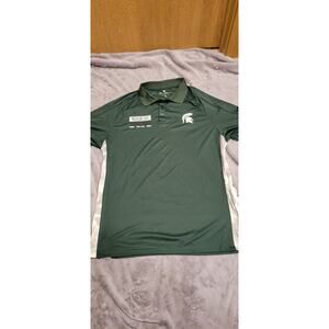 Michigan State Spartans Polo Shirt Mens XL Colosseum Green Athletic Performance